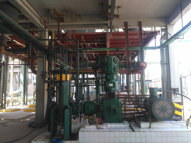 全國首臺套大排量往復式中高壓氯化氫壓縮機，用于液化氯化氫氣體。